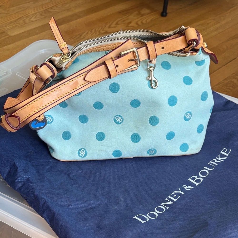 Dooney & Bourke Aqua Polka Dot Shoulder Bag